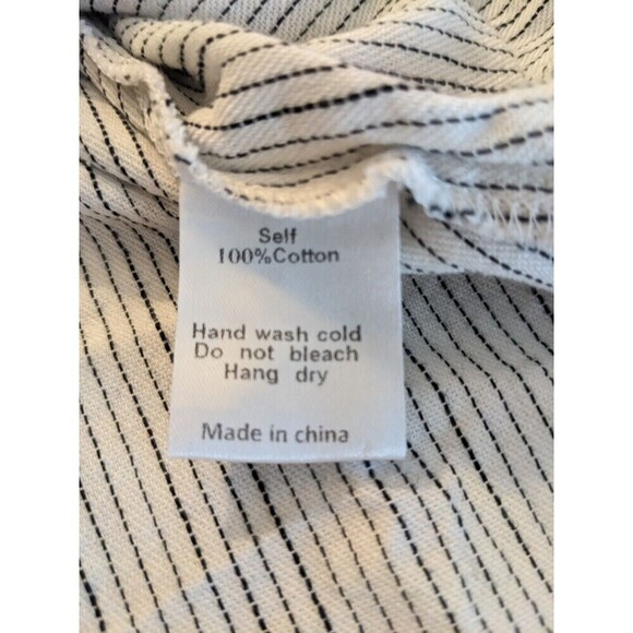 Mod Ref Blue & White Stripe Buttons Tunic shirt Top Size Small Petite Cotton N33 - Picture 5 of 8